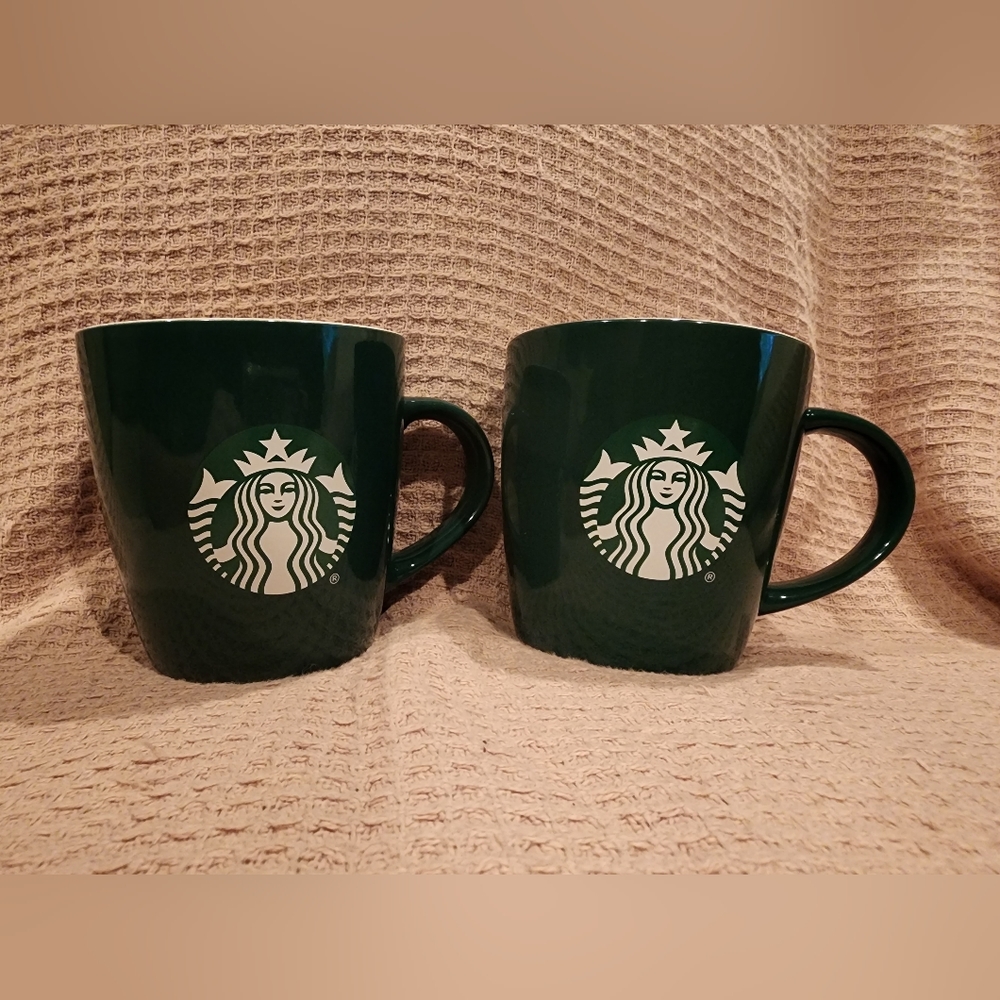 Set of two, 12 fl oz.Starbucks green coffee mugs - Picture 4 of 6